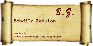 Bobár Zebulon névjegykártya